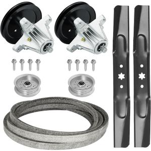 42" Deck Spindle Rebuild Kit for 618-06976 918-06976A Spindle, for Cub Cadet XT1 LT42 XT2 LX42 XT1-LT42 XT2-LX42, for Craftsman T8000, 2 Blade 742-04308, 2 Idler GY22082, 1 100" Green Belt 754-05021