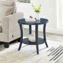 Roundhill Furniture Perth Contemporary Round End Table with Shelf,  Set up Dimension: 23.3" W x 23.3"D x 23.5"H, 
Size	End Table