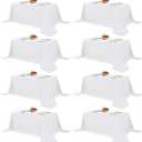 Fitable 8 Pack Rectangle Tablecloths: Stain Resistant Wrinkle Free Circle Table Clothes, Washable Reusable Polyester Table Covers for Wedding Party Birthday Banquet Reception(White, 90x132 Inch)