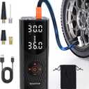 Tire Inflator Portable Air Compressor, 160 PSI Cordless Air Pump for Car Tires with Digital Pressure Gauge, LED Light & Auto Shut-Off, 5X Fast Inflation for Car, Motorcycle, Bicycle, Ball (black)