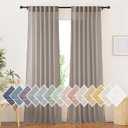 NICETOWN Faux Linen Semi Sheer Living Room Curtains, (Burlap) Rod Pocket & Back Tab Balance Privacy with Light Filtering Window Treatments for Bedroom/Living Room, W52 x L95, 2 Panels