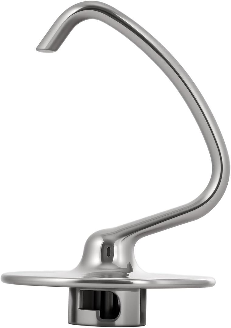 Stainless Steel Dough Hook for Kitchen aid 4.5-5 Qt Tilt-Head Mixers, Dishwasher Safe, Heavy-Duty Replacement K45DH for kitchen aid Dough Hook Attachment (Silver)
