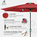 JEAREY 11' Patio Umbrellas Outdoor Table Market Umbrella w/Crank, 8 Sturdy Ribs, UV Protection Windproof for Garden, Deck, Backyard, Pool(Red)