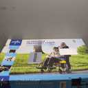 Medline Ultra Lightweight Transport Wheelchair for Adults, Foldable, 19-Inch Seat Width, Red Frame, Black Upholstery