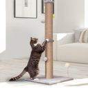 36 Inch Tall Cat Scratching Post – Sisal Cat Scratcher for Indoor Cats, Large Vertical Scratch Post, Sturdy Cat Scratch Pole Tower, Modern Cat Furniture for Kittens & Adults (Beige)