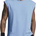 Mens Gym Tank Tops Sleeveless Shirts Cut Off Quick Dry Muscle Shirt Running Beach Loose Fit Tee (XL)