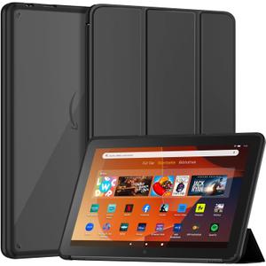 Trifold PU Leather Tablet Protective Case with Dual Angle Stand and Auto Wake/Sleep Function, Incompatible with TCL Nokia -Black
