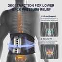 Fit Geno Back Brace for Lower Back Pain Relief: Adjustable Support with Ergonomic Lumbar Pad for Herniated Disc Sciatica and Lumbar Strain - Breathable Design for Men & Women (L/XL) (Black)