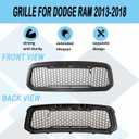 Front Bumper Grille For Dodge Ram 1500 2013-2018 Matte Black ABS Honeycomb Bumper Grill with Amber LED Lights