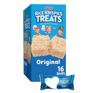 Rice Krispies Treats Crispy Marshmallow Squares, Kids Snack Box, Cereal Bars, Original (16 Bars) (EXP 01/10/26)