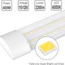 KILIPOL 4FT LED Batten Light, Ceiling Surface Mounted Slim LED Tube Lights, 40W 4000K Neutral White for Office, Shop, Garage, Home, 2 Packs