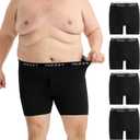 INNERSY Men's Big and Tall Boxer Briefs Breathable & Moisture-Wicking Underwear with Open Fly 4-Pack (3X-Large)