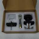 Gold Privacy Door Knobs Interior, Satin Brass Round Door Knob with Lock, Modern Square Door Handles for Bedroom and Bathroom Black