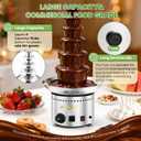 Commercial Chocolate Fountain| 6 Tiers 19 lb Capacity| Large Hot Chocolate Fondue Tower| Stainless Steel Chocolate Melting Heating Machine for Nacho Cheese, Liqueurs, Party, Wedding