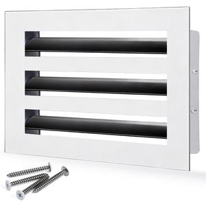 8x6 Modern AC Vent Cover  Decorative Air Vent Register Grille, Linear Slot Diffuser, Adjustable Airflow, Quiet Operation, HVAC Vent Cover for Ceiling, Wall & Floor, White Aluminum Alloy