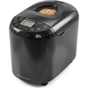 Elite Gourmet 2 Lb Programmable Bread Maker, 3 Sizes, 19 Presets, Black