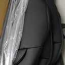 Chezope Car Seat Covers Full Set, Black Leather Seat Covers, Breathable Front and Back Car Seat Protectors, Wear-Resistant Seat Covers Universal Fit for Most Cars SUV Truck (Black-Stripes-A, Full Set)