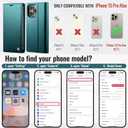 Wallet Case for iPhone 15 Pro Max Compatible with Magsafe, 2-in-1 PU Leather Flip RFID Blocking Card Holder Stand Shockproof Magnetic Detachable Cover for iPhone 15 Pro Max 6.7", Bluegreen