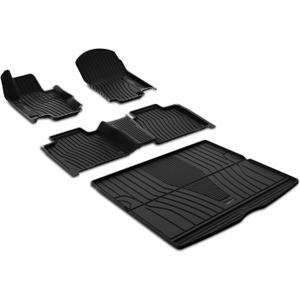 LASFIT Floor Mats & Trunk Mat for Mercedes Benz GLE 2020-2025 350/43 AMG/ 450/53 AMG/ 580/63 AMG S(Not Fit for Coupe), All Weather Custom Fit TPE Car Liners,1st & 2nd Row Floor & Cargo Liner,Black