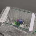 Fish Tank 2.4 Gallon Aquarium Kit with Humidifier 7-Color Auto-Looping 3 in 1 Quiet Pump with Filteration & Oxygenation & Circulation, Temperature Display, HD Glass (White)