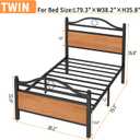 Twin Bed Frame with Headboard,Heavy Duty Steel Slats Support Mattress Foundation-Under Bed Storage, No Box Spring Needed, Noise FreeBlack