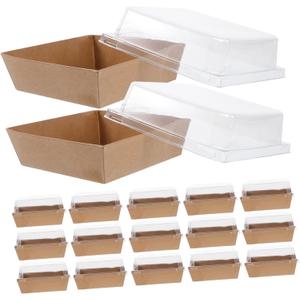50pcs Multi Use Cake Box Paper Sandwich Packing Container with Lid for Bread Salad Cookies and More for Go Storage and