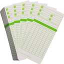 200PCS Time Cards for Employees, 2-Sided, Monthly Time Cards for HN3000, 3 3/8" x 7 3/8", Green