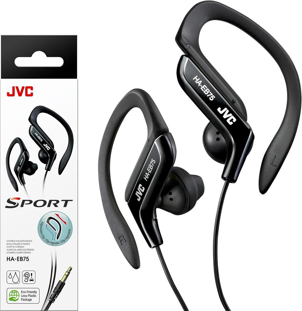 JVC HAEB75B Sports Clip Headphone (Black) (One Size (Pack of 1))