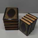 2 Pack Decorative Book Boxes Wooden Antique Book Decorations Vintage Book Storage Box (Style A)