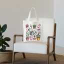 NATSUNO Canvas Tote Bag,Science Graduation Gifts,Tote Bags for Women,Reusable Grocery Bags (Funny-plant)