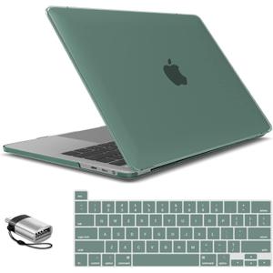 IBENZER Compatible with MacBook Pro 16 Inch Case A2141 Release 2020 2019, Hard Shell Case with Keyboard Cover & Type C Adapter for Old Version Mac Pro 16, Midnight Green, T16-MTGN+1TC