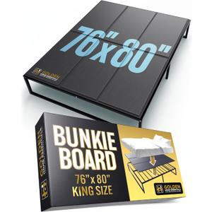 Premium 10mm King Size Bunkie Board (76" x 80")  Slim Low-Profile Sagging Mattress Support  Quiet, Moisture-Resistant, Lightweight Bed Board for Platform & Slatted Frames