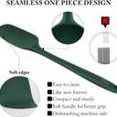 HOTEC 600 Heat Resistant BPA-Free Silicone Rubber Spatula Set,Kitchen Cooking Spatulas, Baking, Mixing for Non Stick Cookware, Dishwasher Safe, Dark Green Set of 5