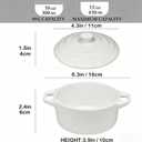 Mini Dutch Oven Set of 4, 15 oz Ceramic Mini Dutch Ovens with Lids and Handles, Ramekins with Lids for French Onion Soup, Pot Pies, Souffls and Baked Desserts, Oven Safe, Microwave and Dishwasher Safe, Mini Cocotte