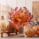 6 Pcs Pcs 20 Inch Fall Decorations Artificial Fall Flower Decor Maple Leaf Pumpkin Autumn Floral Picks Berry Stems Fake Flower Centerpieces for Table Thanksgiving Home Decor (Pumpkin)