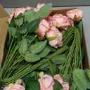 80 Pcs Roses Artificial Flowers, Silk Light Pink Artificial Flowers Petals Long Stem Roses for Wedding Bouquet Home Party Decor