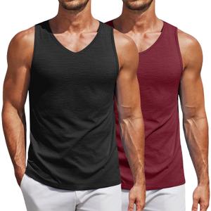 COOFANDY Men's Workout Tank Tops Sleeveless Muscle Gym Shirt Bodybuilding Tee (L)