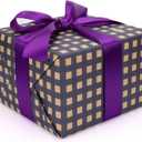 3 x 1-1/2 inch Purple Satin Ribbon 50 Yards Solid Fabric Ribbons Roll for Wedding Invitations, Bridal Bouquets, Sewing, Party Decorations, Gift Wrapping and More