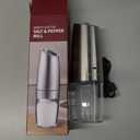 Gravity Electric Salt and Pepper Mill, Battery Operated, Adjustable Coarseness, Large Capacity Salt and Pepper Grinder With LED Light (Single, Stainless Steel-Battery)