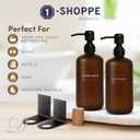 Amber Plastic Bottle | Refillable Wall Mount Liquid Soap Dispenser | 16 oz Hand Soap and Lotion for Every Bathroom | 2 Bottles