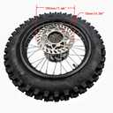 16 "Rear Wheel Rim Tire Assembly for Dirt Bike 90/100-16 15mm axle Rear Wheel Rim Tire Fits 50cc-125cc dirt bike TTR SSR CRF Apollo Includes brake disc and sprocket