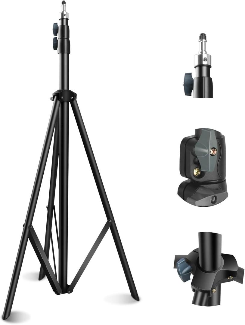 Photography Light Stand Heavy Duty, Light Stand with 1/4" Screw for Softbox, Strobe, LED Video Light, Ring Light, Monolight, Reflector, Speedlight, Max Load 10KG