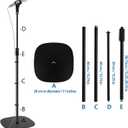 BILIONE Microphone Stand Floor, 30''-75'' Height Adjustable Boom Mic Stand with Weighted Base, 2 Clips & 3/8'' to 5/8'' Adapter Compatible with Blue Yeti HyperX QuadCast Shure SM58