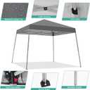 Canopy Tent, 10X10 FT Pop Up Canopy Outdoor Instant Tent Slant Legs with Carrying Bag, Portable Gazebo Shelter for Patio Deck Garden and Beach - 8X8 FT Canopy Cover (Dark Grey)