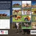 Texas Longhorn Calendar 2026 Cattle Monthly Wall Calender 12 Month | American Made In The USA