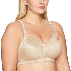 PLAYTEX Women's 18 Hour Front Close Wirefree Back Support Posture Full Coverage Bra Use525 (44C, Nude)