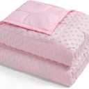 Kivik Weighted Blanket 15 lbs for Adults, Minky Dot Heavy Blankets, Microfiber Reversible Weighted Throw Blankets for All Seasons, Machine Washable, 60"x80" Queen Size, Pink