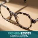 2SeeLife Oversized Hexagon TR-90 Reading Glasses for Men & Women – Medium–Wide Fit, Durable, Spring Hinges, Premium Readers, Gray Tortoise, +1.50