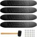 RULLINE 4"x24" Oval Step Bar Tread Pad Anti-Slip Rubber 4-Pack | Heavy-duty rubber with anti-skid grooves. Fits 4"x24" oval step bars. All-weather resistant Universal for trucks/SUVs/vans