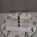 CHYLIN Wall Clock - 18 Inch Silent Non Ticking Wall Clocks Battery Operated, Wooden Rustic Farmhouse Larger Clock Decorative for Living Room, Kitchen (Blue)